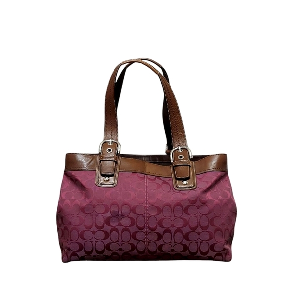 Coach Soho Large Leather & Jacquard Shoulder Bag EUC - Picture 5 of 11